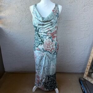 Cider Maxi Dress Floral Print Patchwork Sleeveless Cowl Neck Women's‎